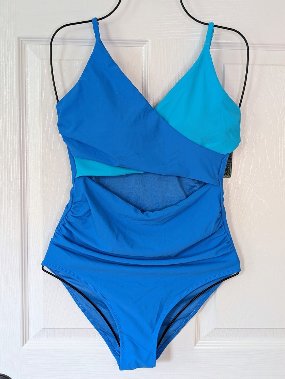 Blue Colorblock One-Piece Swimsuit